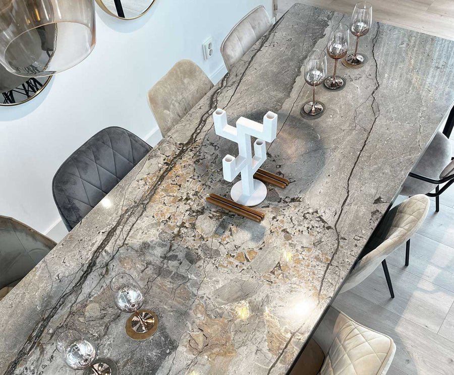 Silver Roots marmer - Eettafel Viviana