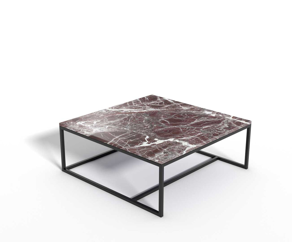 Rosso Levanto marmer - salontafel vierkant 90 x 90 cm