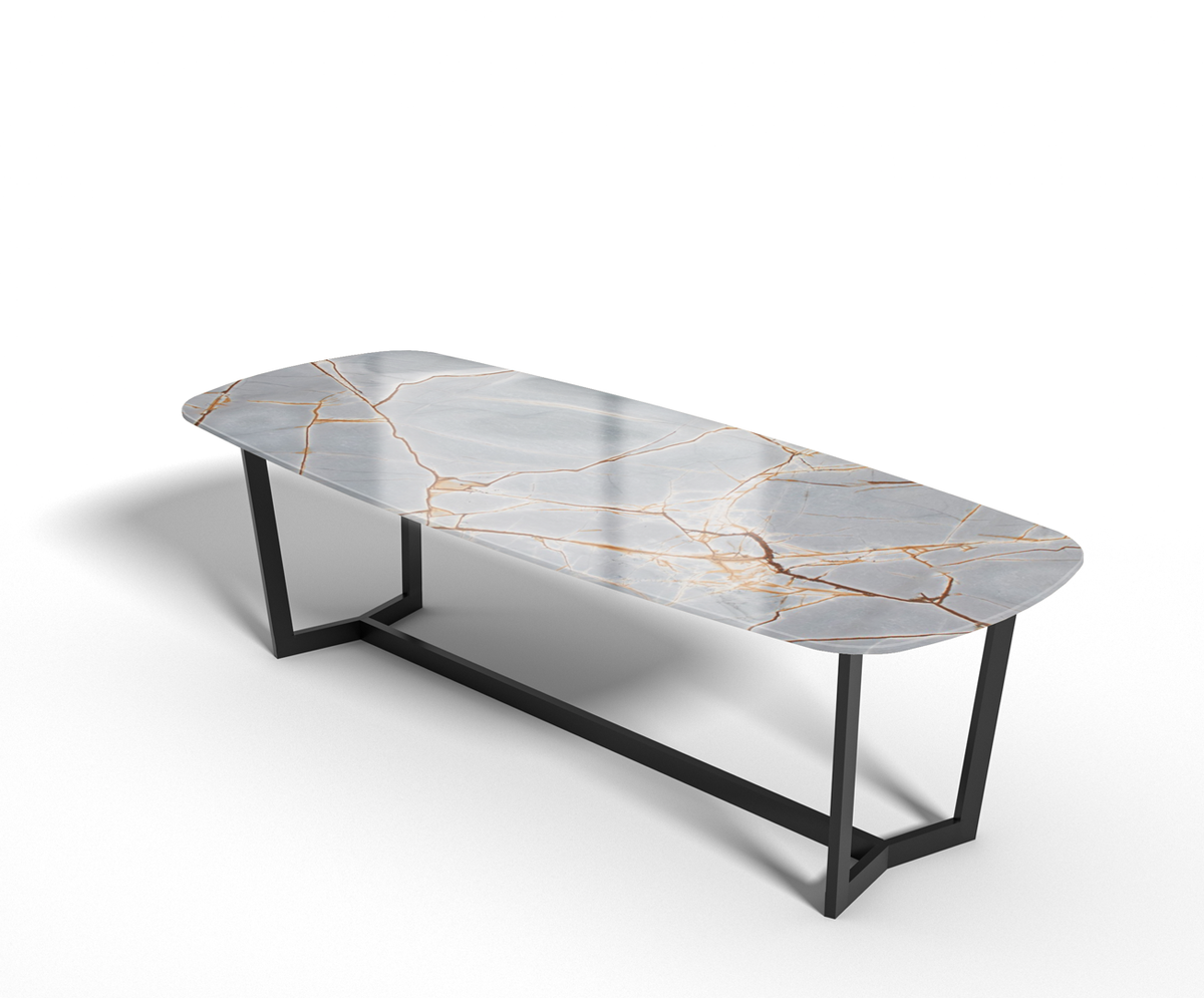 Blue Deep Kwartsiet - Eettafel Deens Ovaal