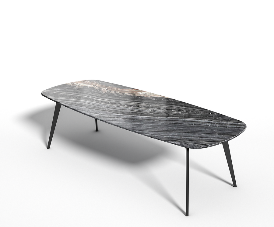 Silver Brown Wave marmer - Eettafel Celio