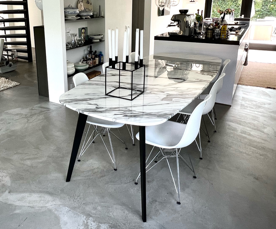 Statuario Venato eettafel - 180 tot 280 cm x 100 cm