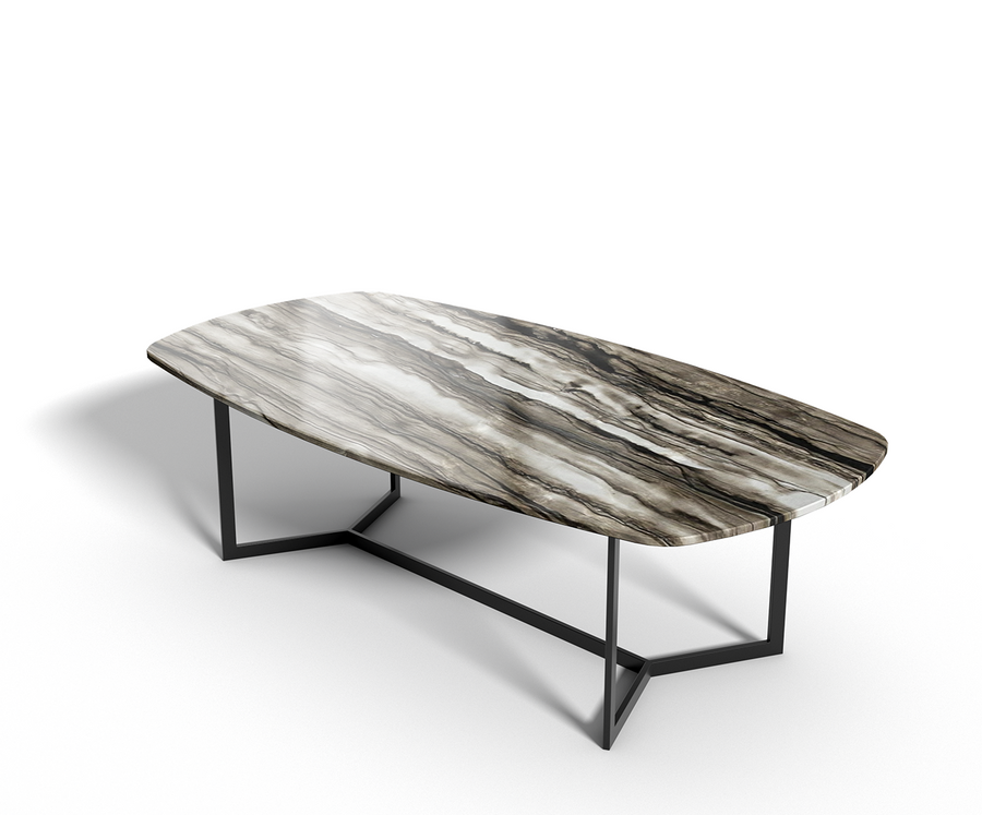 Sequoia Brown marmer - eettafel ovaal