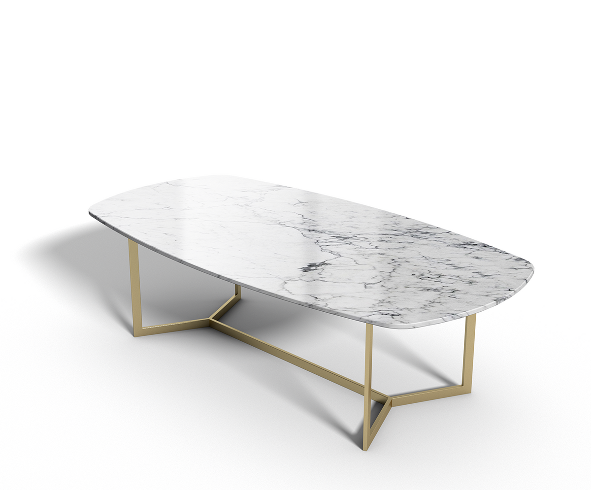 Statuario Venato marmer - eettafel ovaal